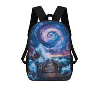 sinyumoney Mochila Escolar Para Niños 17inch Mochila Escolar Para Niños Cosmic Pier Mochila Escolar Informal De Moda Mochilas De Viaje Con Estampado 3D Divertidas Y Geniales