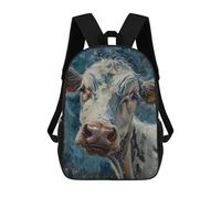 sinyumoney Mochila Escolar Para Niños 17inch Mochila Escolar Para Niños Cute Cow Oil Painting Art Mochila Escolar Informal De Moda Mochilas De Viaje Con Estampado 3D Divertidas Y Geniales