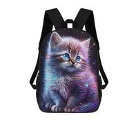 sinyumoney Mochila Escolar Para Niños 17inch Mochila Escolar Para Niños Cute Galaxy Kitten Mochila Escolar Informal De Moda Mochilas De Viaje Con Estampado 3D Divertidas Y Geniales