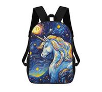 sinyumoney Mochila Escolar Para Niños 17inch Mochila Escolar Para Niños Cute Starry Night Unicorn Mochila Escolar Informal De Moda Mochilas De Viaje Con Estampado 3D Divertidas Y Geniales