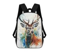 sinyumoney Mochila Escolar Para Niños 17inch Mochila Escolar Para Niños Deer Watercolor Animals Mochila Escolar Informal De Moda Mochilas De Viaje Con Estampado 3D Divertidas Y Geniales