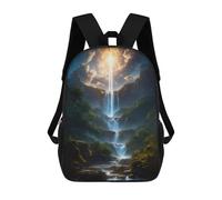 sinyumoney Mochila Escolar Para Niños 17inch Mochila Escolar Para Niños Divine Light Waterfall Mochila Escolar Informal De Moda Mochilas De Viaje Con Estampado 3D Divertidas Y Geniales