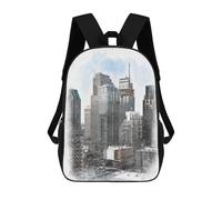 sinyumoney Mochila Escolar Para Niños 17inch Mochila Escolar Para Niños Downtown Montreal Canada Mochila Escolar Informal De Moda Mochilas De Viaje Con Estampado 3D Divertidas Y Geniales