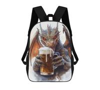 sinyumoney Mochila Escolar Para Niños 17inch Mochila Escolar Para Niños Dragon Drinking Beer Mochila Escolar Informal De Moda Mochilas De Viaje Con Estampado 3D Divertidas Y Geniales