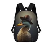 sinyumoney Mochila Escolar Para Niños 17inch Mochila Escolar Para Niños Duck Hat Mochila Escolar Informal De Moda Mochilas De Viaje Con Estampado 3D Divertidas Y Geniales