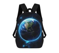 sinyumoney Mochila Escolar Para Niños 17inch Mochila Escolar Para Niños Earth Glow Mochila Escolar Informal De Moda Mochilas De Viaje Con Estampado 3D Divertidas Y Geniales