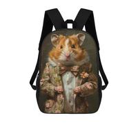 sinyumoney Mochila Escolar Para Niños 17inch Mochila Escolar Para Niños Elegant Suit Cute Hamster Mochila Escolar Informal De Moda Mochilas De Viaje Con Estampado 3D Divertidas Y Geniales