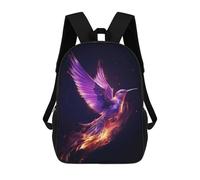 sinyumoney Mochila Escolar Para Niños 17inch Mochila Escolar Para Niños Fire Hummingbird Mochila Escolar Informal De Moda Mochilas De Viaje Con Estampado 3D Divertidas Y Geniales