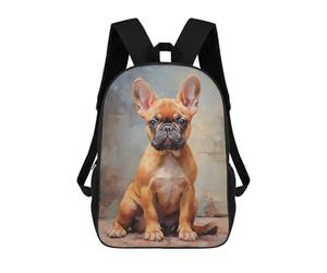 sinyumoney Mochila Escolar Para Niños 17inch Mochila Escolar Para Niños French Bulldog Fawn Puppy Mochila Escolar Informal De Moda Mochilas De Viaje Con Estampado 3D Divertidas Y Geniales