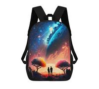 sinyumoney Mochila Escolar Para Niños 17inch Mochila Escolar Para Niños Galactic Twilight Couple Mochila Escolar Informal De Moda Mochilas De Viaje Con Estampado 3D Divertidas Y Geniales