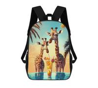 sinyumoney Mochila Escolar Para Niños 17inch Mochila Escolar Para Niños Giraffes Drink Cocktails Mochila Escolar Informal De Moda Mochilas De Viaje Con Estampado 3D Divertidas Y Geniales