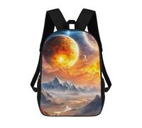sinyumoney Mochila Escolar Para Niños 17inch Mochila Escolar Para Niños Golden Planet Mochila Escolar Informal De Moda Mochilas De Viaje Con Estampado 3D Divertidas Y Geniales