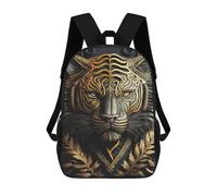 sinyumoney Mochila Escolar Para Niños 17inch Mochila Escolar Para Niños GOLDEN TIGER ART DECO Mochila Escolar Informal De Moda Mochilas De Viaje Con Estampado 3D Divertidas Y Geniales