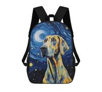 sinyumoney Mochila Escolar Para Niños 17inch Mochila Escolar Para Niños Great Dane Dog Mochila Escolar Informal De Moda Mochilas De Viaje Con Estampado 3D Divertidas Y Geniales