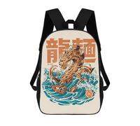 sinyumoney Mochila Escolar Para Niños 17inch Mochila Escolar Para Niños Great Ramen Dragon Mochila Escolar Informal De Moda Mochilas De Viaje Con Estampado 3D Divertidas Y Geniales