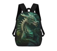 sinyumoney Mochila Escolar Para Niños 17inch Mochila Escolar Para Niños Green Emerald Dragon Mochila Escolar Informal De Moda Mochilas De Viaje Con Estampado 3D Divertidas Y Geniales