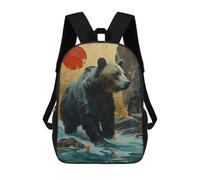 sinyumoney Mochila Escolar Para Niños 17inch Mochila Escolar Para Niños Grizzly Bear Mochila Escolar Informal De Moda Mochilas De Viaje Con Estampado 3D Divertidas Y Geniales