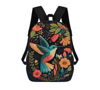 sinyumoney Mochila Escolar Para Niños 17inch Mochila Escolar Para Niños Hummingbird Kid Bird Mochila Escolar Informal De Moda Mochilas De Viaje Con Estampado 3D Divertidas Y Geniales