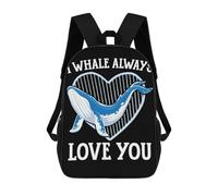 sinyumoney Mochila Escolar Para Niños 17inch Mochila Escolar Para Niños I Whale Always Love You Mochila Escolar Informal De Moda Mochilas De Viaje Con Estampado 3D Divertidas Y Geniales