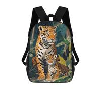 sinyumoney Mochila Escolar Para Niños 17inch Mochila Escolar Para Niños Jaguar Mother And Cub Mochila Escolar Informal De Moda Mochilas De Viaje Con Estampado 3D Divertidas Y Geniales