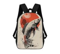 sinyumoney Mochila Escolar Para Niños 17inch Mochila Escolar Para Niños Japan Koi Fish Poster Mochila Escolar Informal De Moda Mochilas De Viaje Con Estampado 3D Divertidas Y Geniales