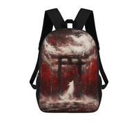 sinyumoney Mochila Escolar Para Niños 17inch Mochila Escolar Para Niños Kitsune Torii Gate Mochila Escolar Informal De Moda Mochilas De Viaje Con Estampado 3D Divertidas Y Geniales