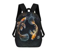 sinyumoney Mochila Escolar Para Niños 17inch Mochila Escolar Para Niños Koi Fish in The Lake Mochila Escolar Informal De Moda Mochilas De Viaje Con Estampado 3D Divertidas Y Geniales