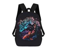sinyumoney Mochila Escolar Para Niños 17inch Mochila Escolar Para Niños Koi Fish Neon Mochila Escolar Informal De Moda Mochilas De Viaje Con Estampado 3D Divertidas Y Geniales
