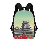 sinyumoney Mochila Escolar Para Niños 17inch Mochila Escolar Para Niños Matsumoto Castle in Japan Mochila Escolar Informal De Moda Mochilas De Viaje Con Estampado 3D Divertidas Y Geniales
