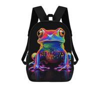 sinyumoney Mochila Escolar Para Niños 17inch Mochila Escolar Para Niños Neon Frog Mochila Escolar Informal De Moda Mochilas De Viaje Con Estampado 3D Divertidas Y Geniales