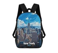 sinyumoney Mochila Escolar Para Niños 17inch Mochila Escolar Para Niños New York City Skyline Illustration Mochila Escolar Informal De Moda Mochilas De Viaje Con Estampado 3D Divertidas Y Geniales