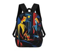 sinyumoney Mochila Escolar Para Niños 17inch Mochila Escolar Para Niños Nightclub Art Deco Mochila Escolar Informal De Moda Mochilas De Viaje Con Estampado 3D Divertidas Y Geniales