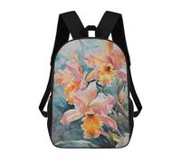 sinyumoney Mochila Escolar Para Niños 17inch Mochila Escolar Para Niños Orchid Watercolor Mochila Escolar Informal De Moda Mochilas De Viaje Con Estampado 3D Divertidas Y Geniales