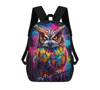 sinyumoney Mochila Escolar Para Niños 17inch Mochila Escolar Para Niños Owl Painting Bird Mochila Escolar Informal De Moda Mochilas De Viaje Con Estampado 3D Divertidas Y Geniales