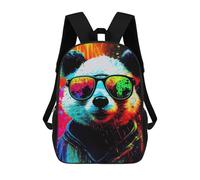 sinyumoney Mochila Escolar Para Niños 17inch Mochila Escolar Para Niños Panda PopArt Animal Mochila Escolar Informal De Moda Mochilas De Viaje Con Estampado 3D Divertidas Y Geniales