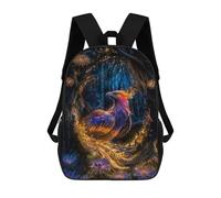 sinyumoney Mochila Escolar Para Niños 17inch Mochila Escolar Para Niños Phoenix in Forest Mochila Escolar Informal De Moda Mochilas De Viaje Con Estampado 3D Divertidas Y Geniales