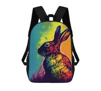 sinyumoney Mochila Escolar Para Niños 17inch Mochila Escolar Para Niños Rabbit PopArt Animal Mochila Escolar Informal De Moda Mochilas De Viaje Con Estampado 3D Divertidas Y Geniales