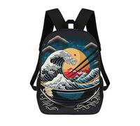 sinyumoney Mochila Escolar Para Niños 17inch Mochila Escolar Para Niños Ramen Japan Neon Food Mochila Escolar Informal De Moda Mochilas De Viaje Con Estampado 3D Divertidas Y Geniales