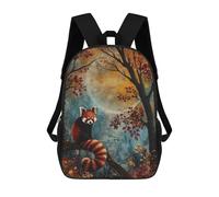 sinyumoney Mochila Escolar Para Niños 17inch Mochila Escolar Para Niños Red Autumn Panda Mochila Escolar Informal De Moda Mochilas De Viaje Con Estampado 3D Divertidas Y Geniales