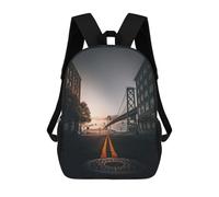 sinyumoney Mochila Escolar Para Niños 17inch Mochila Escolar Para Niños San Francisco Mochila Escolar Informal De Moda Mochilas De Viaje Con Estampado 3D Divertidas Y Geniales