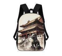 sinyumoney Mochila Escolar Para Niños 17inch Mochila Escolar Para Niños The Forbidden City China Mochila Escolar Informal De Moda Mochilas De Viaje Con Estampado 3D Divertidas Y Geniales