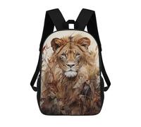 sinyumoney Mochila Escolar Para Niños 17inch Mochila Escolar Para Niños The Golden King Lion Mochila Escolar Informal De Moda Mochilas De Viaje Con Estampado 3D Divertidas Y Geniales
