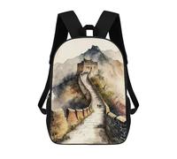 sinyumoney Mochila Escolar Para Niños 17inch Mochila Escolar Para Niños The Great Wall of China Mochila Escolar Informal De Moda Mochilas De Viaje Con Estampado 3D Divertidas Y Geniales
