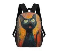 sinyumoney Mochila Escolar Para Niños 17inch Mochila Escolar Para Niños The Screaming Cat Mochila Escolar Informal De Moda Mochilas De Viaje Con Estampado 3D Divertidas Y Geniales