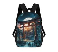 sinyumoney Mochila Escolar Para Niños 17inch Mochila Escolar Para Niños Torii Gate Night Forest Mochila Escolar Informal De Moda Mochilas De Viaje Con Estampado 3D Divertidas Y Geniales