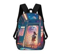sinyumoney Mochila Escolar Para Niños 17inch Mochila Escolar Para Niños Train to A Fantasy World Mochila Escolar Informal De Moda Mochilas De Viaje Con Estampado 3D Divertidas Y Geniales