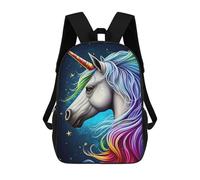 sinyumoney Mochila Escolar Para Niños 17inch Mochila Escolar Para Niños Unicorn Rainbow Mochila Escolar Informal De Moda Mochilas De Viaje Con Estampado 3D Divertidas Y Geniales