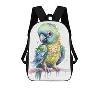 sinyumoney Mochila Escolar Para Niños 17inch Mochila Escolar Para Niños Watercolor Baby Macaw Mochila Escolar Informal De Moda Mochilas De Viaje Con Estampado 3D Divertidas Y Geniales