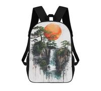 sinyumoney Mochila Escolar Para Niños 17inch Mochila Escolar Para Niños Waterfall Japanese Mochila Escolar Informal De Moda Mochilas De Viaje Con Estampado 3D Divertidas Y Geniales