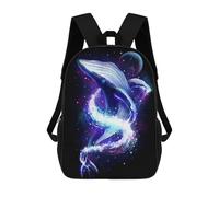 sinyumoney Mochila Escolar Para Niños 17inch Mochila Escolar Para Niños Whale in Space Mochila Escolar Informal De Moda Mochilas De Viaje Con Estampado 3D Divertidas Y Geniales